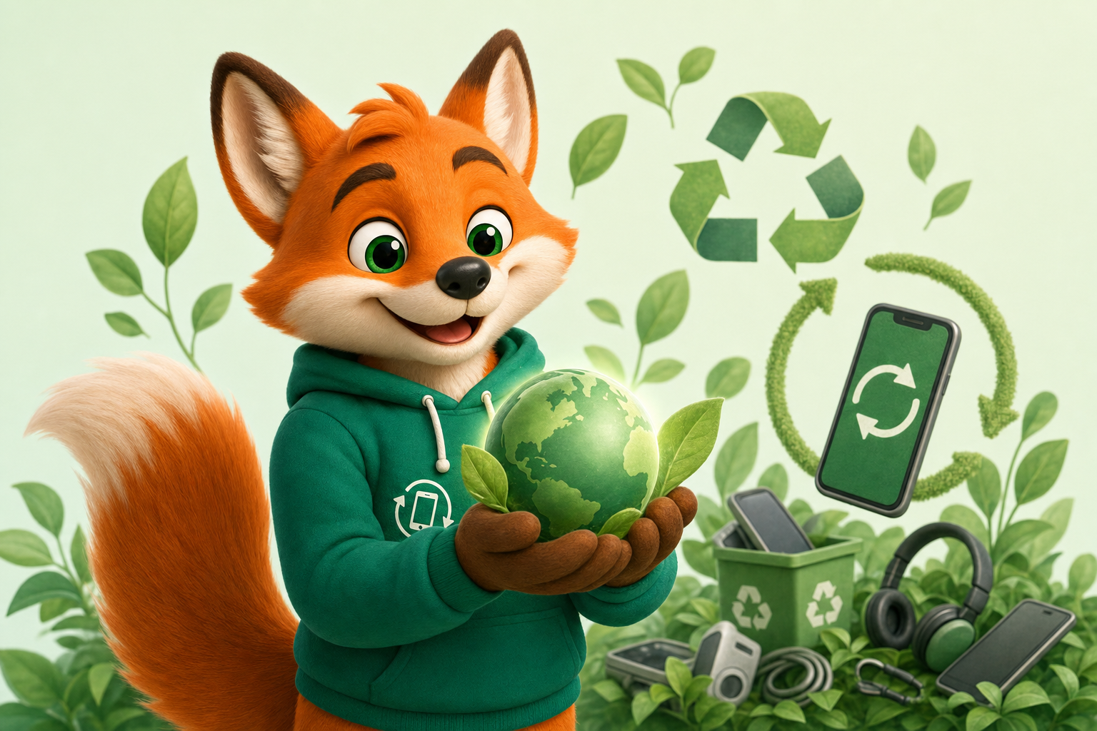 Fox, mascotte de rachat-telephone.com — Pour la planète